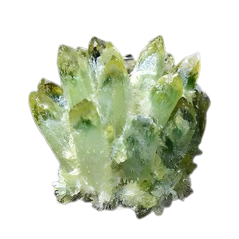 QWZTAEOZA Green & Yellow Crystal Cluster Raw Quartz for Home Decor, Aquarium Decoration, Feng Shui and,600g