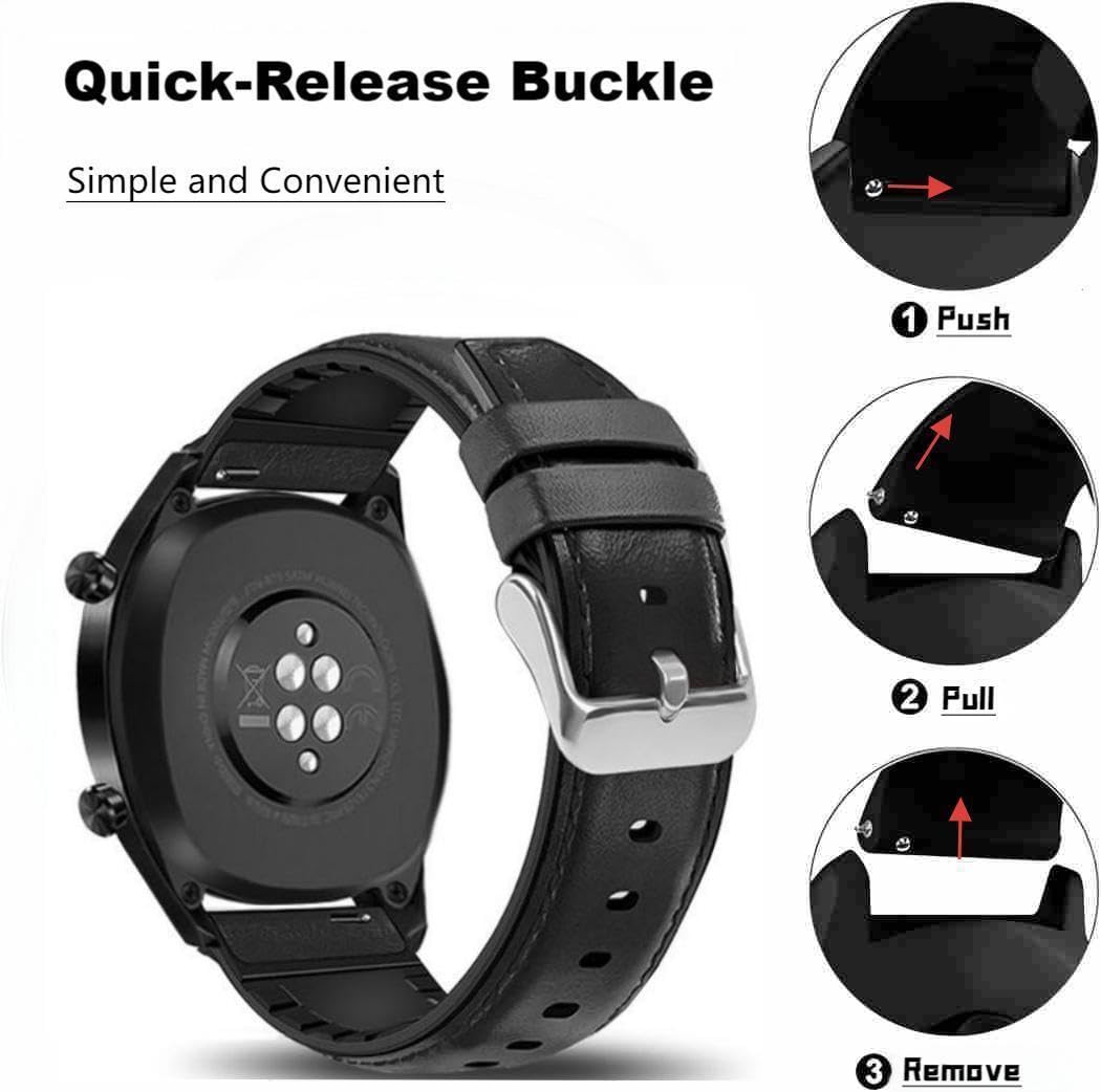 Pasek do zegarka Samsung Galaxy Watch 7 / 6 / 5 / 4 Classic / 3 / FE/5 Pro Active 2 / Gear S2 Classic / Sport, skórzany pasek do zegarka, dla mężczyzn i kobiet