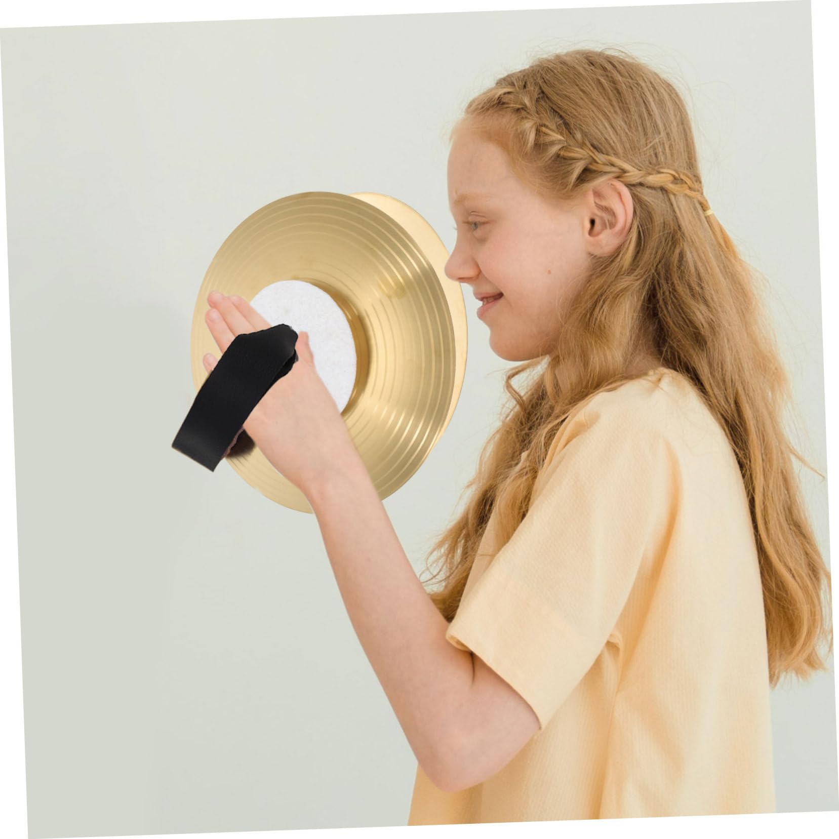 Abaodam Cymbales à Main en Métal Performance Son Clair et Utilisation Facile, Paire de 8 Pouces pour Concerts et Répétitions de Groupe