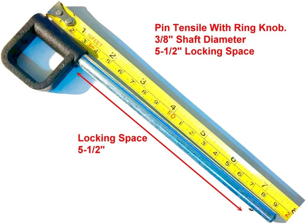 SBDs World Class Pin, Tensile - Universal Weight Stack Replacement SELECTOR Key - 3/8 Diameter | Detent Hitch PINS (Ring Knob, 3/8" x 5-1/2" Locking Space)