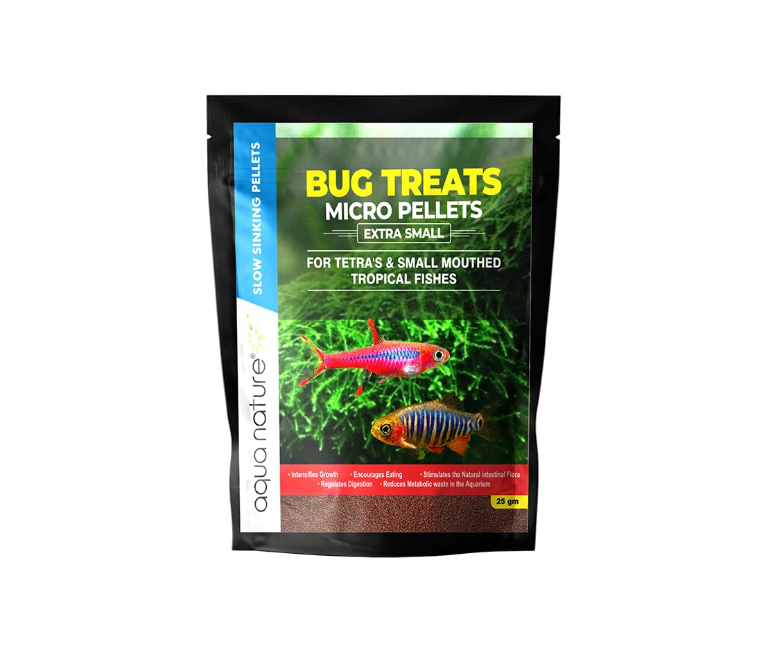 AquaNature Bug Treats Micro Pellet Slow Sinking Fish Food Extra Small for Tetras & Small Mouthed Tropical Fishes (25g) (B0CNXWMXXW) Amazon Price History, Amazon Price Tracker
