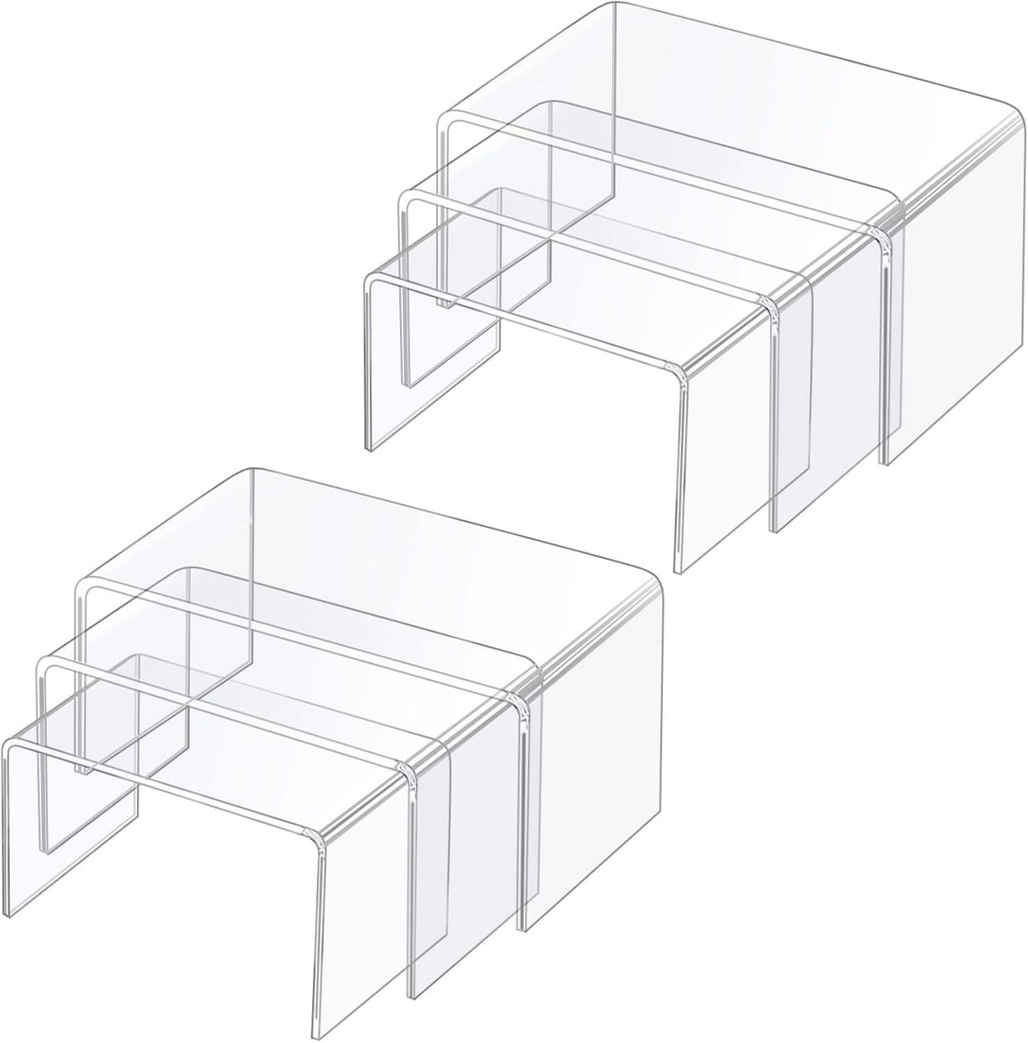 Amazon.com: ADISEN Acrylic Display Risers, Clear Product Stand, 2 Sets ...