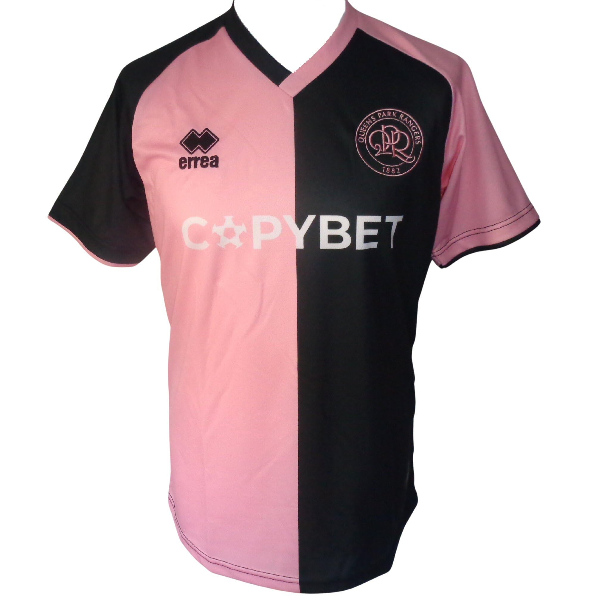 Errea QPR FC Men's Away Football Shirt Jersey 2025-2026 (UK, Alpha, XL, Regular, Regular) Pink/Black