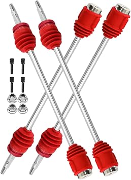 Drive Shaft CVD Upgrades Parts for 1/10 T-Maxx/E-Maxx/Revo,4PCS Front Rear #45 Steel Axles Driveshafts Hop-up,Replace #5451R,Red
