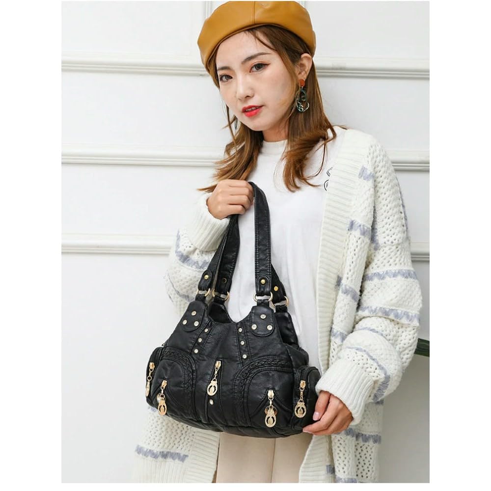 ZBDZSW Bolsos de Mano de Gran Capacidad para Mujer, Bolsos Cruzados con Diamantes de imitación de Colores, Bolsos de Hombro de Mujer de Moda de Cuero PU, Bolsos de Mano Casuales Multicolor