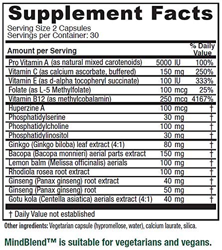 Vitanica, MindBlend, Brain Support, Vegan, 60 Capsules