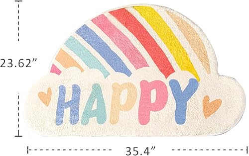 Miniatura 6 de Alfombra de baño con diseño de arco iris, antideslizante, suave, absorbente de agua, gruesa y peluda, lavable a máquina