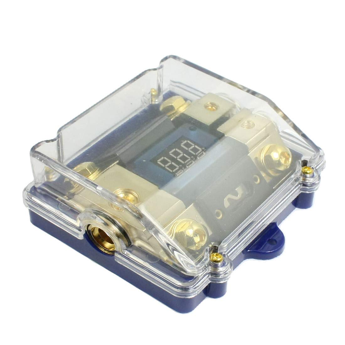 New Lon0167 Gold Tone Featured Blue Shell Connector reliable efficacy ANL Fuse Holder for Auto Car(id:138 12 8a 3ea)