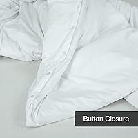 Vista 5 de ROYALE Funda de edredón blanca tamaño Queen Juego de funda de edredón lavada, 3 piezas, fundas de edredón de doble cepillado con cierre de botón