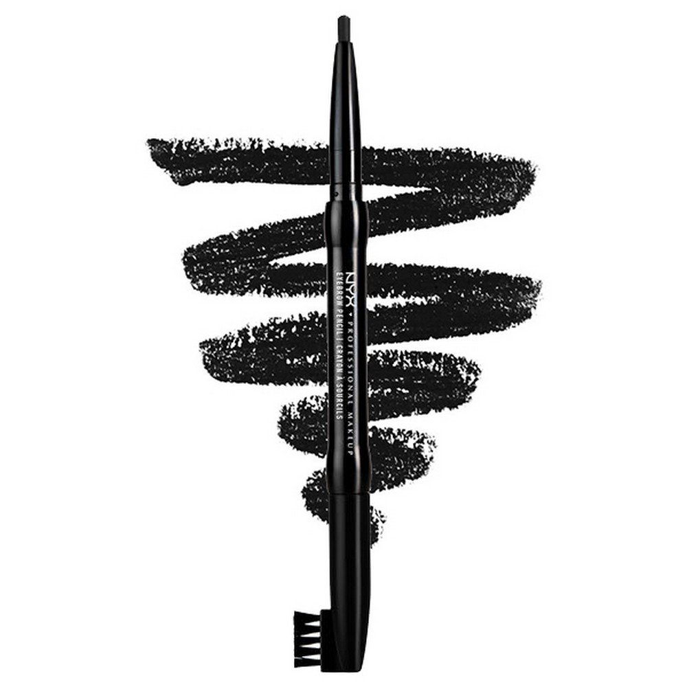 NYX Auto Eyebrow Pencil, Black Black 1 Count (Pack of 1)