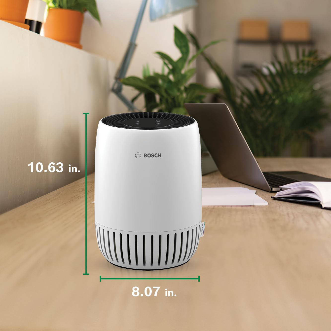 Bosch - Purificatore d'aria per la casa, piccoli spazi (coperture, 500 mq), filtro 2 in 1 per polline, fumo, polvere, peli e inquinamento esterno, odori, HEPA, Air 500, bianco