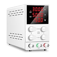 Vista 10 de Fuente de alimentación de CC variable, 30 V, 10 A, 5 A, fuente de alimentación de banco regulada de CC con pantalla LED de 4 dígitos, 15 V, 60 V