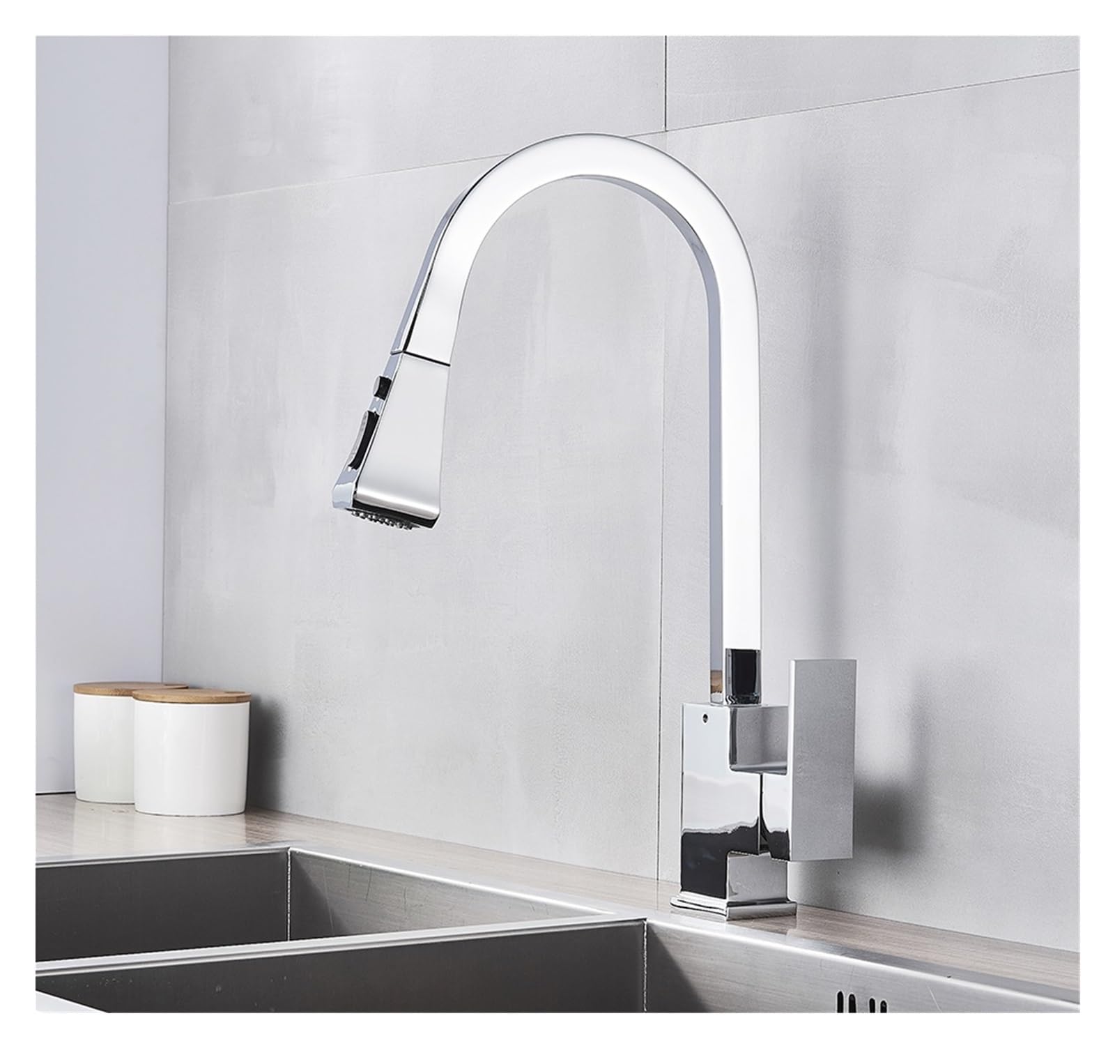 Mitigeur extractible eau chaude et froide pour mitigeur de cuisine orientable