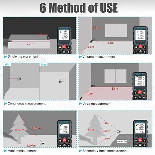 Trena Laser Digital Profissional Mileseey 60 Metros, Medida a laser, fita métrica a laser, precisão