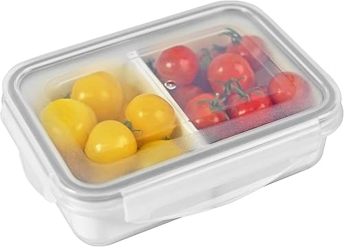 Miniatura 15 de carrotez Juego de contenedores de almacenamiento de alimentos con 2 compartimentos extraíbles, contenedor de preparación de alimentos con tapas