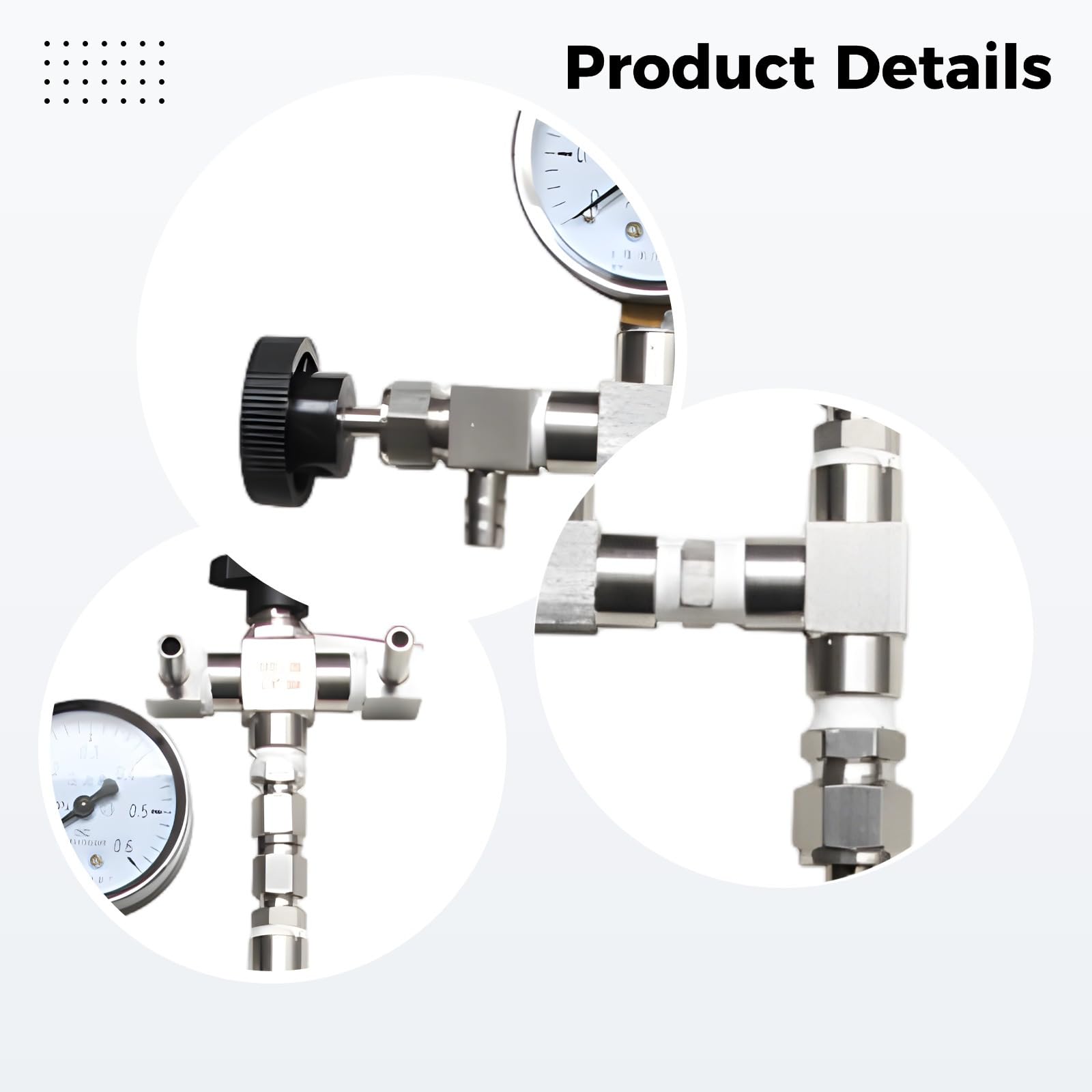 Kit de elaboración de cerveza, de acero inoxidable 304 con medidor de presión, 15 pulgadas de altura, kit de transferencia de embotellado de cerveza para cerveza casera con CO2