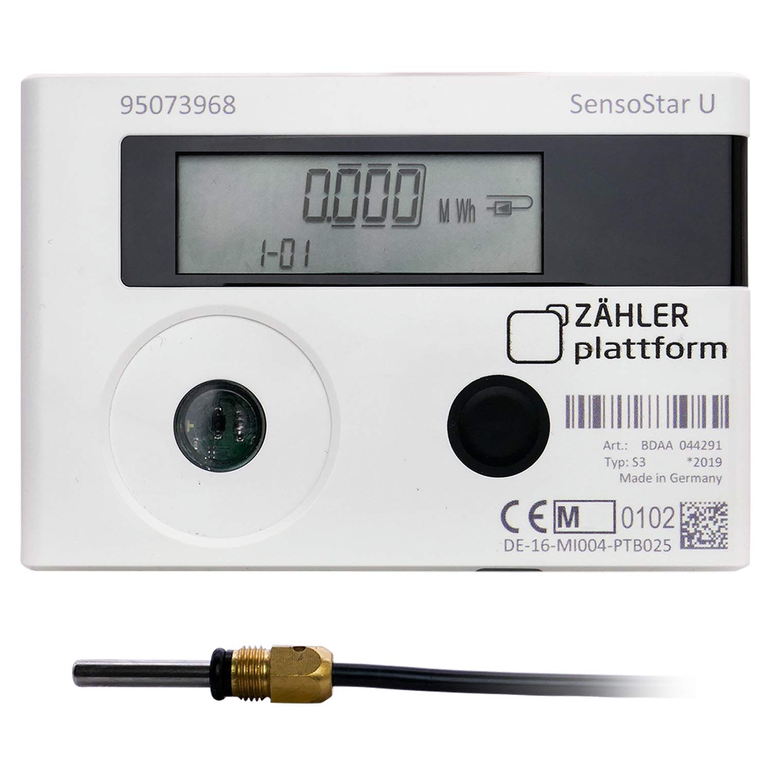 Wärmezähler SensoStar U Eichung 2026 Ultraschall Kompaktwärmezähler Nenndurchfluss Qn 1,5 m³/h, Anschlussgewinde 1 Zoll, Baulänge 130 mm, Temperaturfühler Ø 5,0 mm Wärmemengenzähler