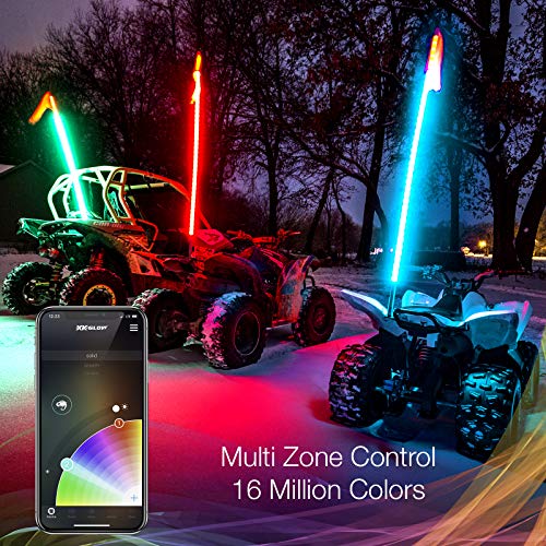 2X Whip 2Nd Gen Xkchrome Advanced App Control Led Whip Light Kit For 4X4 Offroad Utv Atv #TOP5