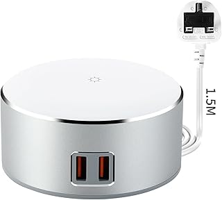 MINGWU Smart Touch Control Nightstand Lamp with 3-Level Brightness, Dual Quick Charge Ports - 5W LED Bedside Lamp for Bedrooms, Guest Rooms, and Living Rooms