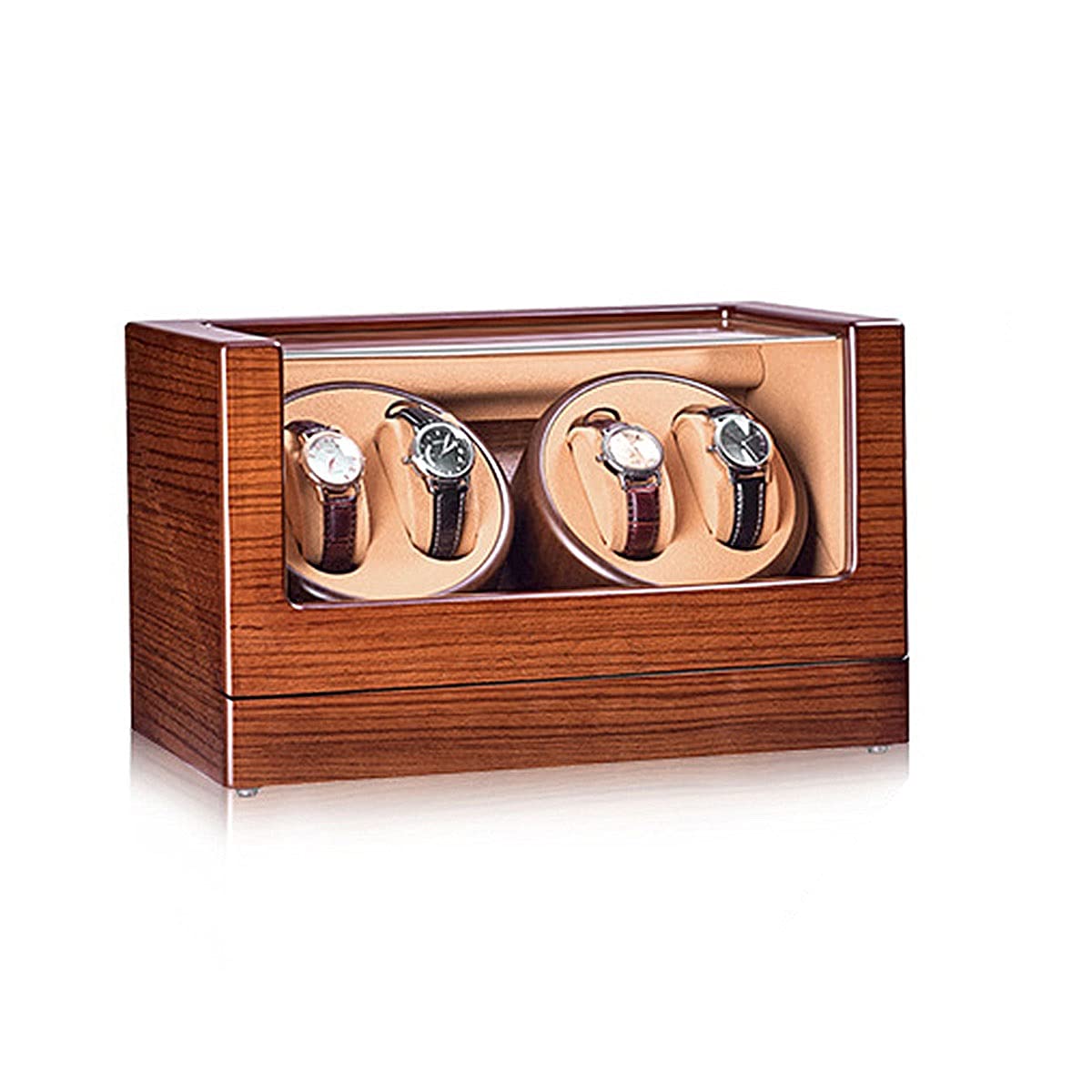 QUSYZD Watch Boxes Watch Winder, 4 Watch Winders Box for Automatic Watches with Extremely Quiet Motor, Adjustable Watch Pads,C-A