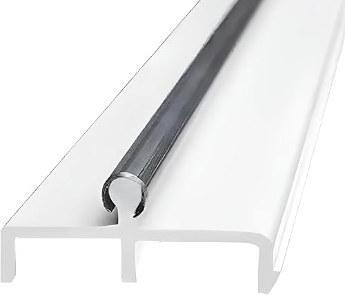 Miniatura 9 de KC Hardware - Riel de puerta corrediza de vinilo de alta calidad, riel de puerta corredera de vidrio ideal con cubierta de acero inoxidable que