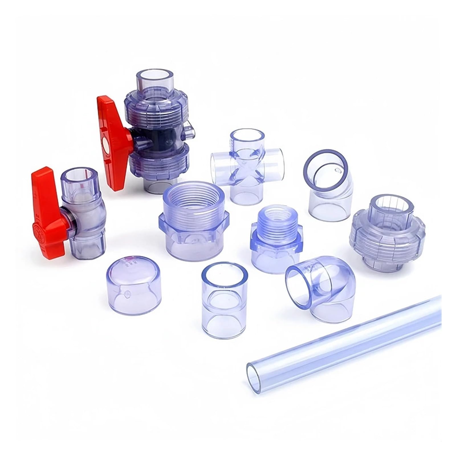 20~63mm Blu Trasparente UPVC Connettori for tubi Acquario Serbatoio di pesce Tubo drenaggio Raccordi rapidi irrigazione da giardino Valvola comune Adatto per tubi da piscina(Cross,50mm (1PC))
