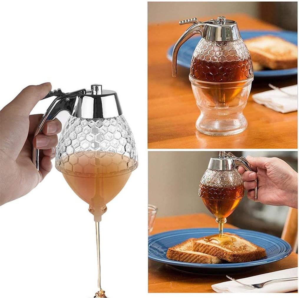Juice Maple Syrup Cup Squeeze Bottle Storage Pot Non-Drip Honey Dispenser Kettle Jar Container with Stand Baking Tool