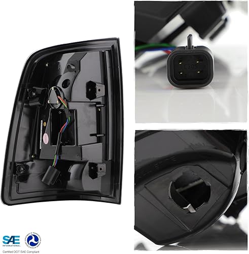 Miniatura 2 de AKKON - Para lubricante de luz LED en forma de C 2013-2018 Dodge Ram Pickup Truck (DSDJD2) luces traseras negras luces traseras izquierda+par derecho