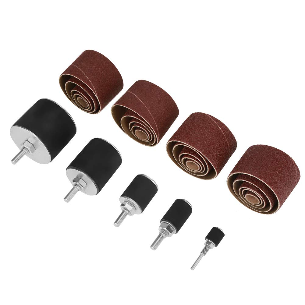 25pcs Spindle Sanding Drum Kit, Rubber Drum Sander Set with Case for Drill Press and Rotary Tools, Self - Expanding Cushion for Fine Woodworking Finish