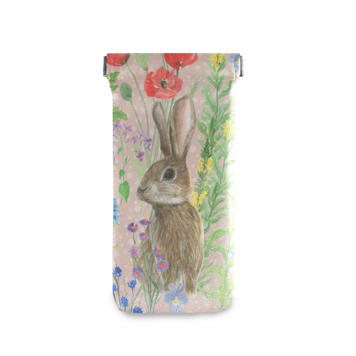 linomo Cute Rabbit Bunny Hare Sunglasses Bag Microfiber Leather Pouch, Storage Bag for Glasses and Cell Phones
