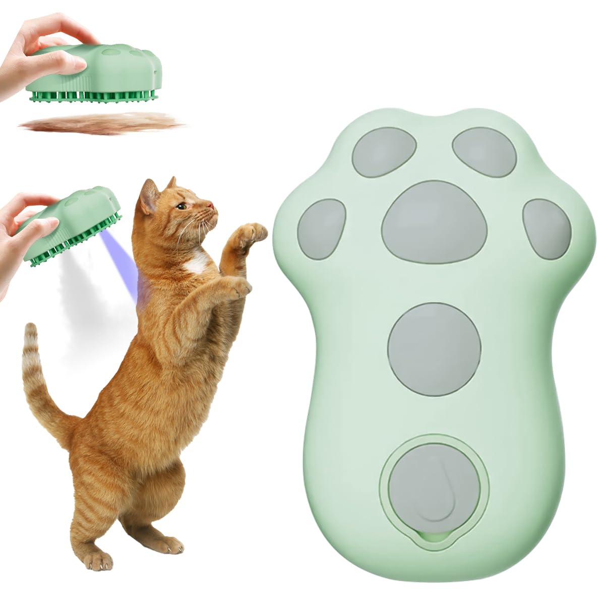 Qpets® Electric Pet Steam Hair Brush 3 in 1 Bath-free Pet Steam Cleaning Brush with UV Light USB Rechargeable Steam Massage Brush Cartoon Grooming Brush Pet Hair Brush Remove Mat Shedding (B0D3QKB761) Amazon Price History, Amazon Price Tracker