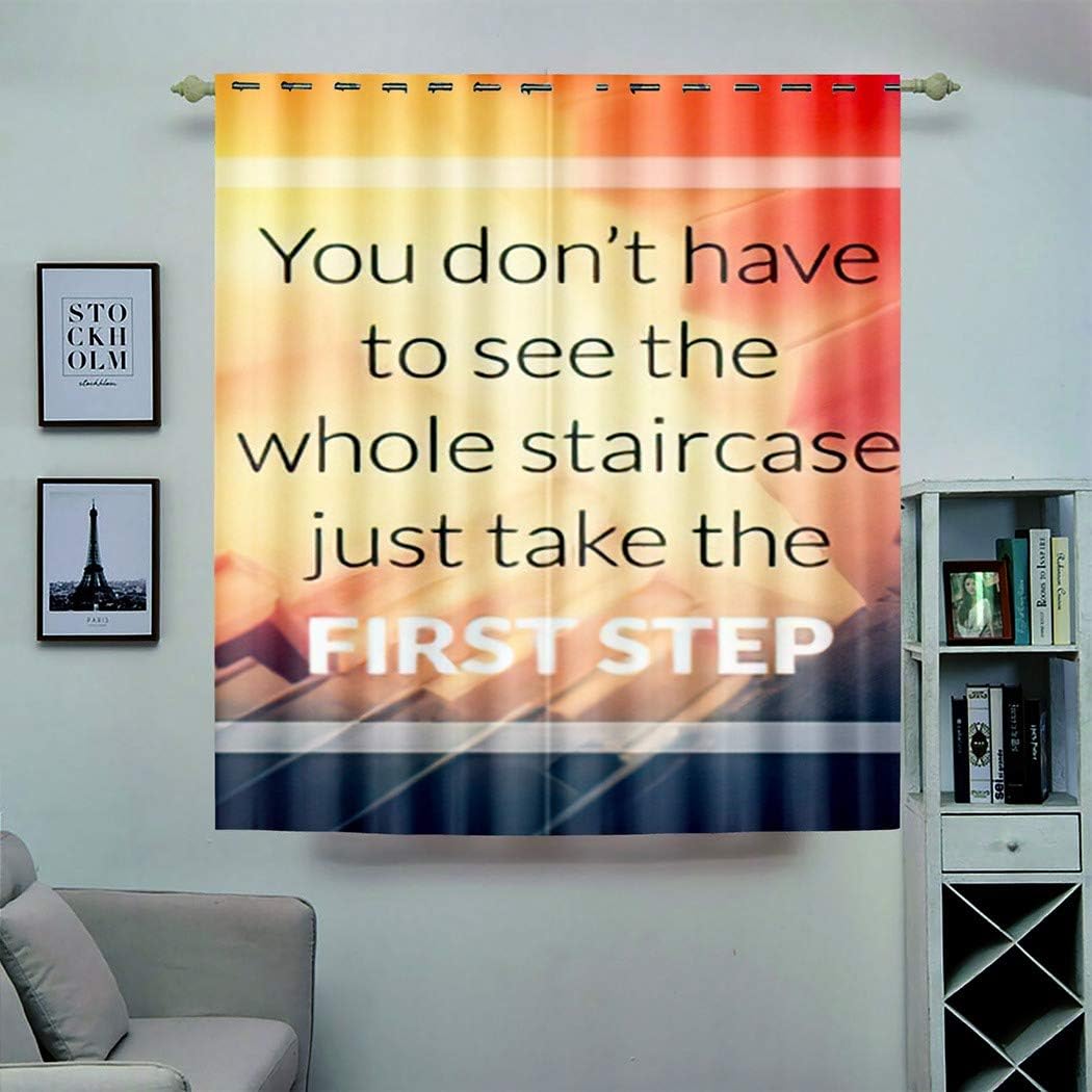 Motivational Quotes Curtains,Soundproof Blackout Curtains for Bedroom