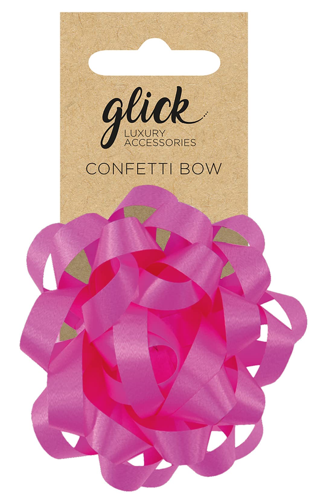 Glick Hot Pink Luxury Confetti Bow, For Gift Wrapping, Suitable For Birthdays And Other Celebrations, Pink