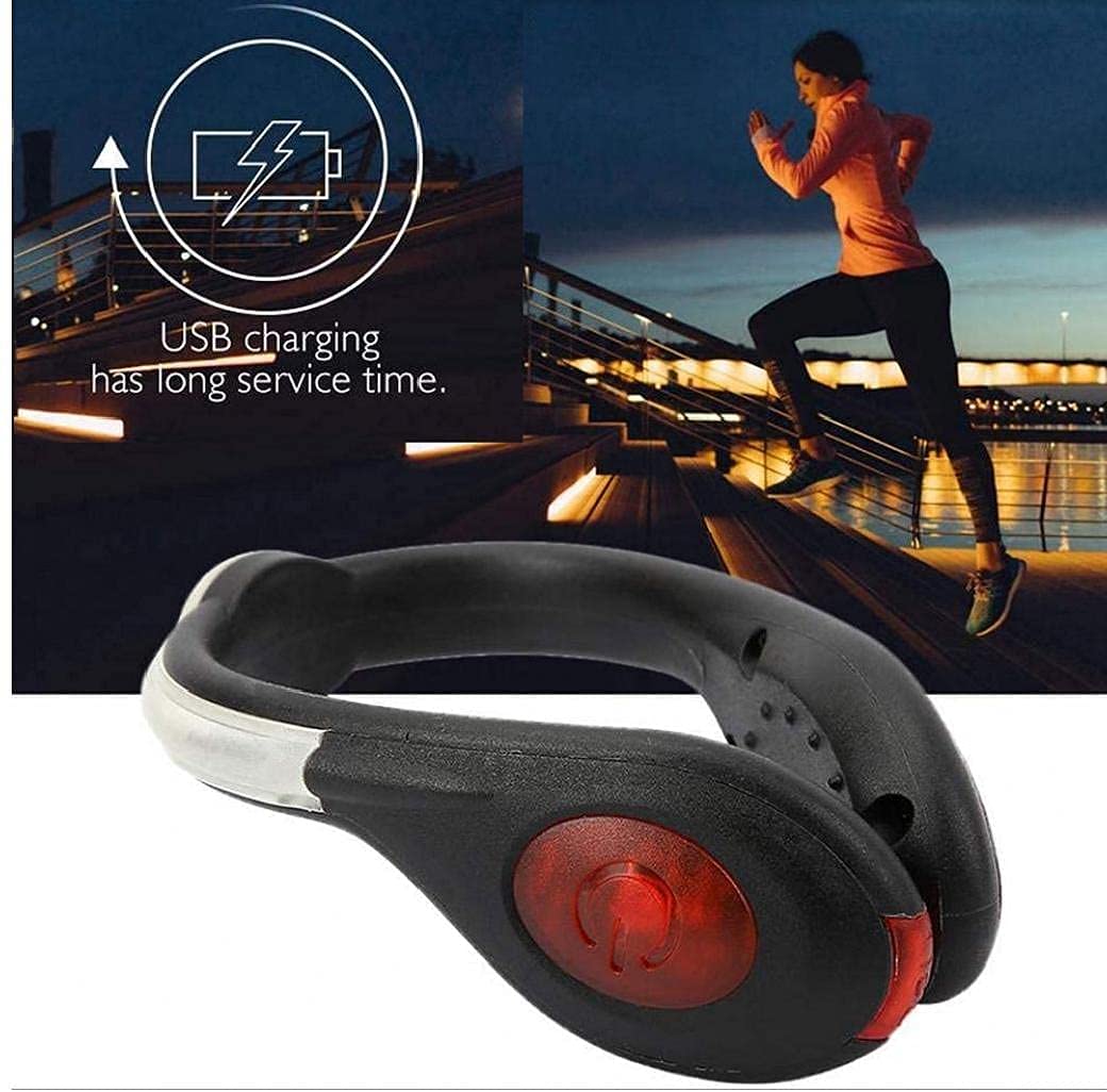 JJJ Schuh Clip Light Night Running Safety Reflektierende Gang zum Laufen Jogging Wandern Fahrrad Radfahren Rot 2 Stück Outdoor Sport Zubehör (Color : Red)