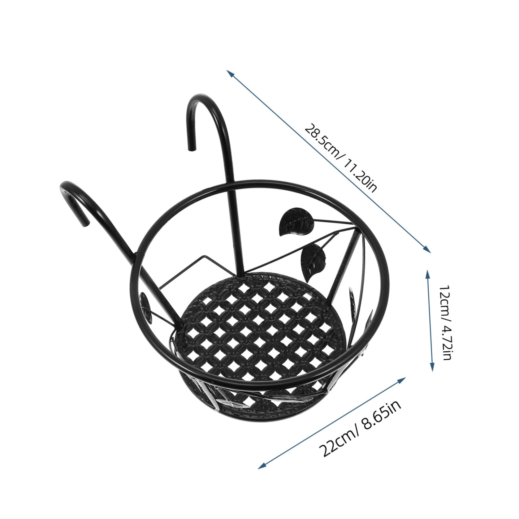 4 Piezas Soporte Instalación Metal para Diseño de Hoja Negro Macetas Hueca Fácil Ahorro de Espacio y Adecuado para Balcón y Exteriores