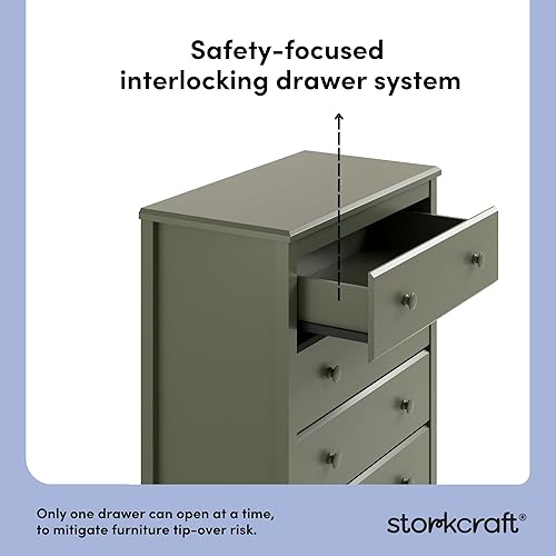 Vista 40 de Storkcraft Alpine - Cómoda doble de 6 cajones (blanco) - Certificado GREENGUARD Gold, cómoda para guardería, cómoda de 6 cajones, cómoda para niños