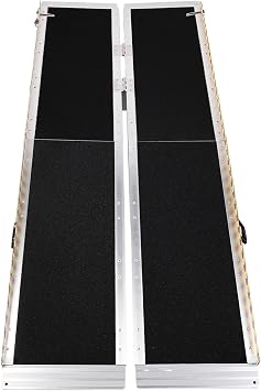 Generic Portable Wheelchair Ramp 6 Feet Aluminum Ramps for Wheelchairs Folding Handicap Ramp for Home Steps Stairs Entry Doorways