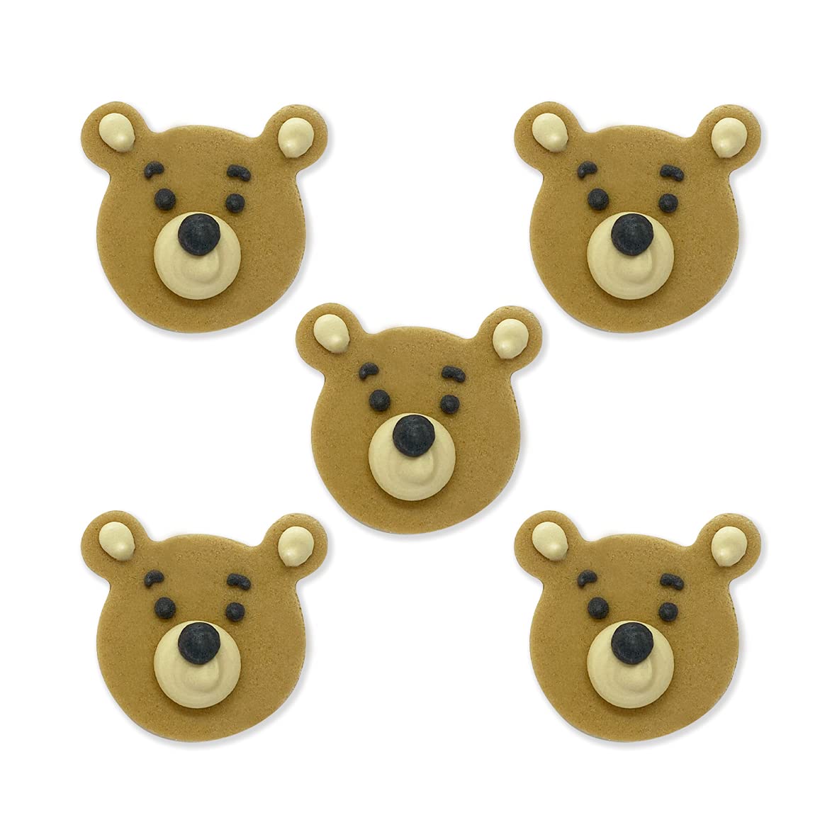 Anniversary House Teddy Bear Face Sugarcraft Toppers, SF606, Brown