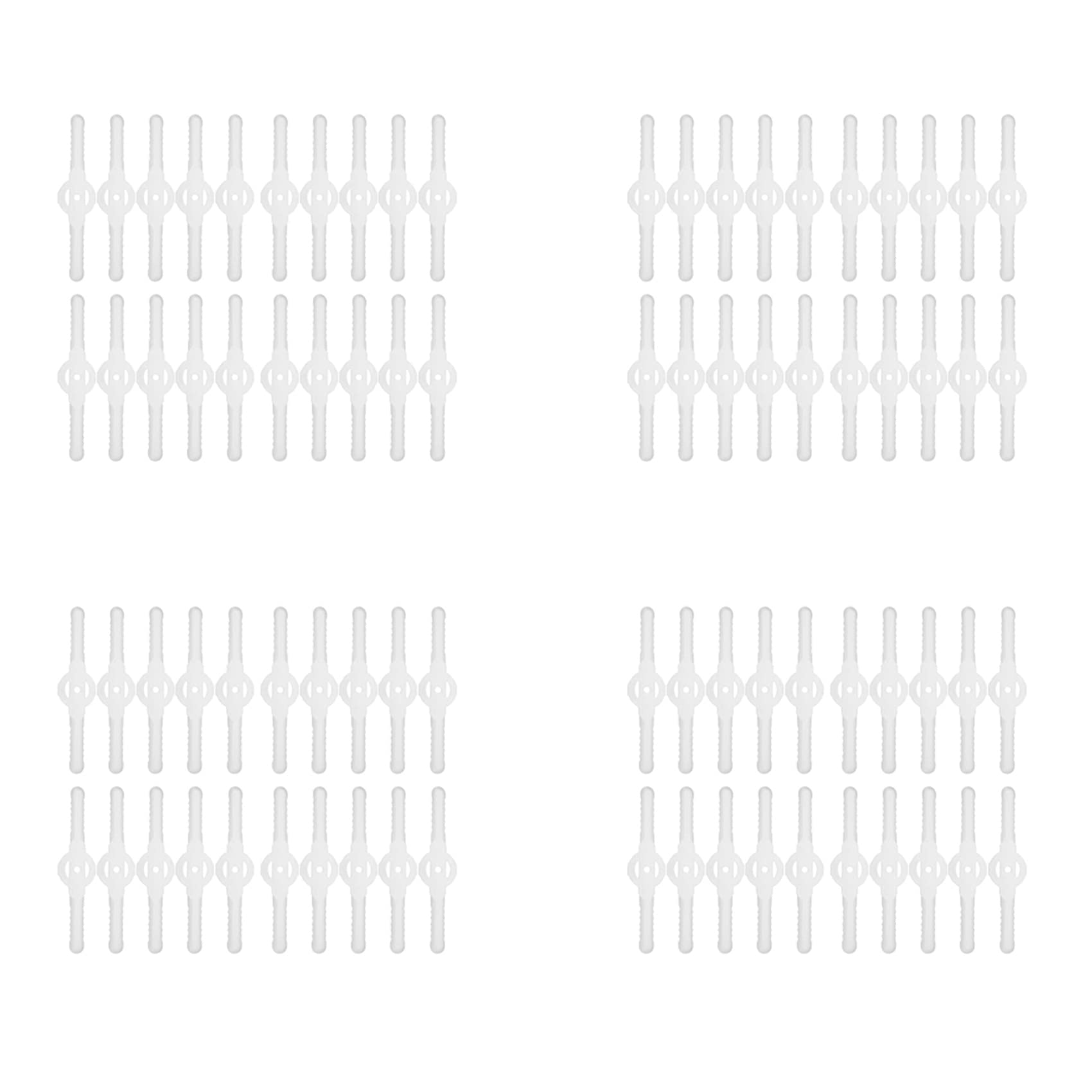 Jnchdghwa White 80Pcs Plastic Grass Trimmer Blades Lawn Mower Trimmer Accessories Lawn Mower Blade Cordless Trimmer Garden Tool