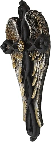 Vista 6 de Ebros Gift Alas de ángel dorado con nudo trenzado negro decoración cruz placa angelical diseño inspirador colgante cruces decorativas