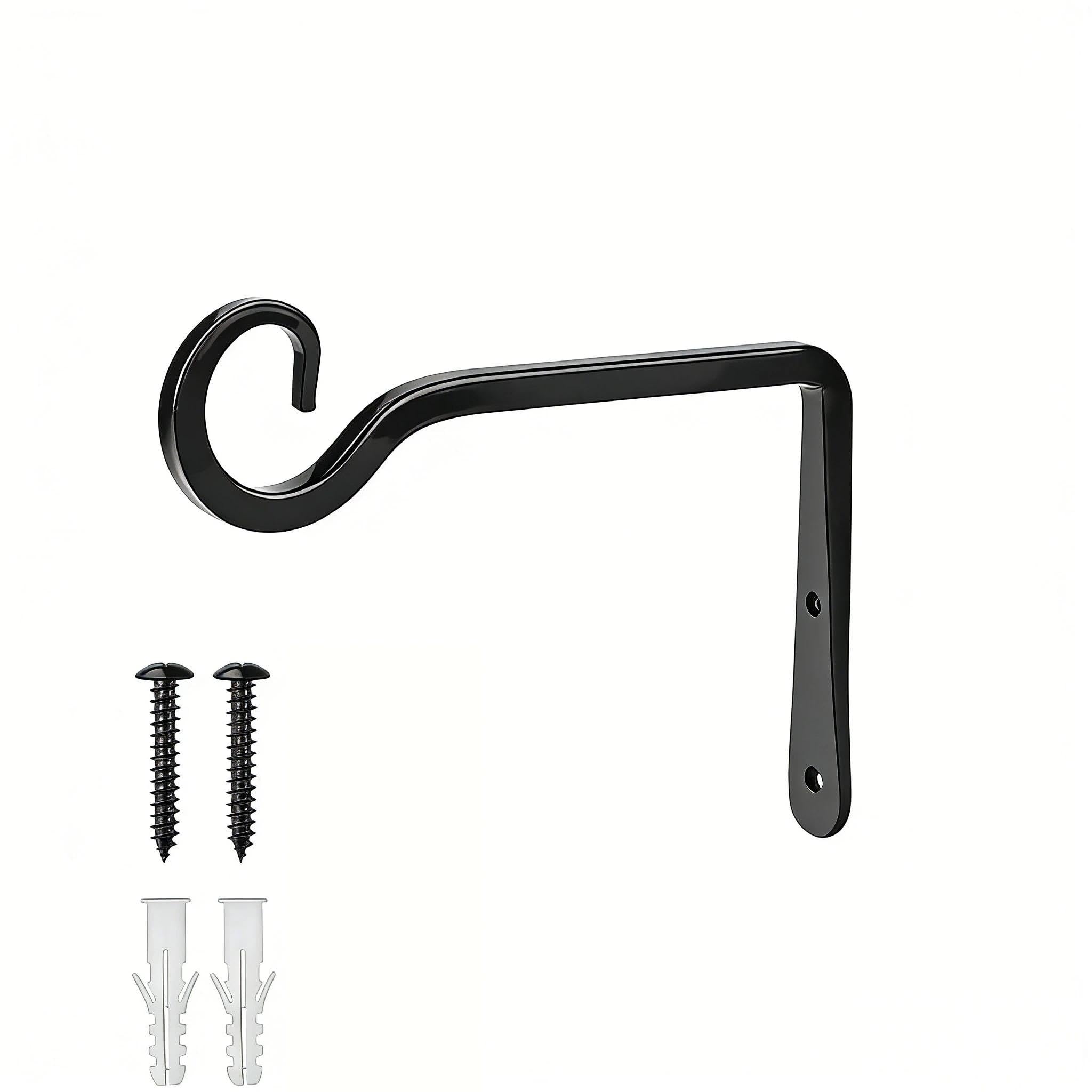 Soportes colgantes de metal para exteriores, paquete de 6 unidades, 6 pulgadas, ideales como ganchos para plantas para uso en pared, versátiles para colgar comederos de pájaros, linternas, campanillas