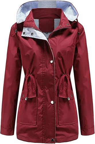 Miniatura 2 de MODFUL Chubasquero impermeable para mujer, chaqueta impermeable con capucha ligera