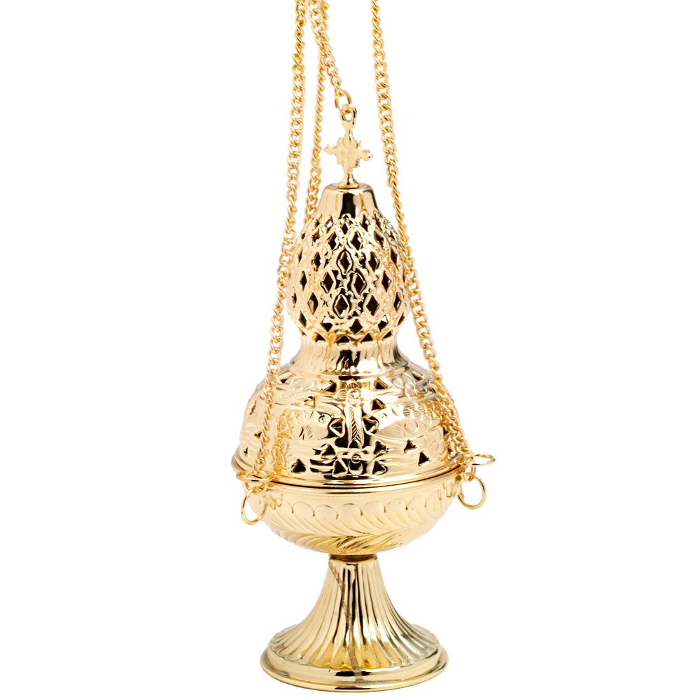 Encensoir de Noël suspendu grand vase doré anti-brûlure