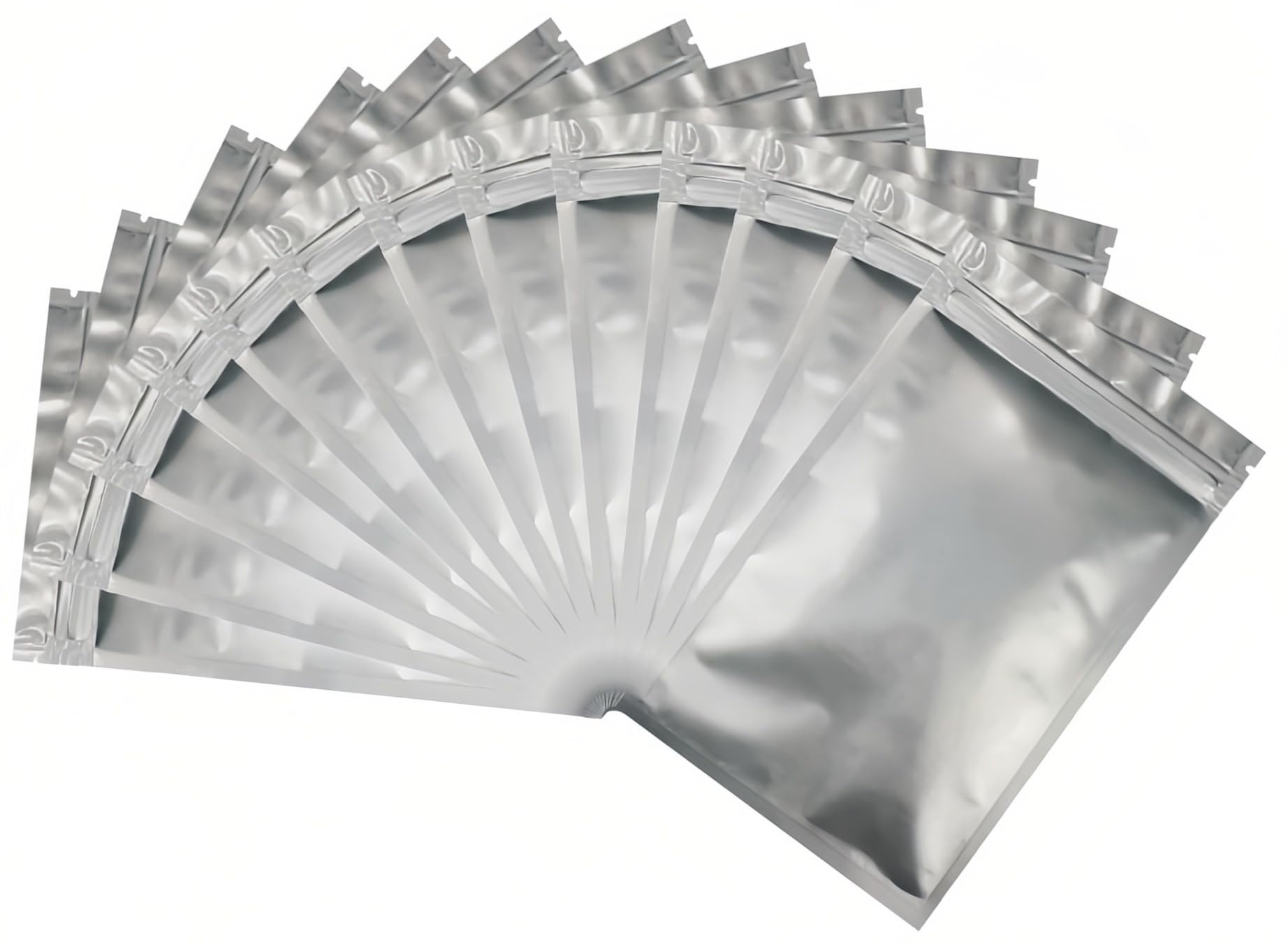 Rimiko 100 pcs Resealable Opaque Aluminium Foil Pouch Bags, Reusable Small Mylar Bags, Flat Ziplock Sample Bags for Food Storage and Packaging (Silver, 2.75"x 5.1")