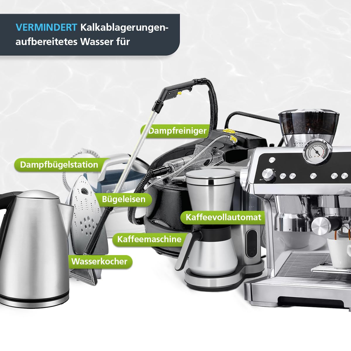 1 litre de granulés de rechargement (700 g) - pour tous les systèmes de filtre pour carafe ou réservoir