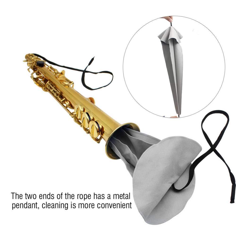 Image secondaire de Drfeify Chiffon de Nettoyage pour Instrument à Vent Clarinette Saxophone (Gris)