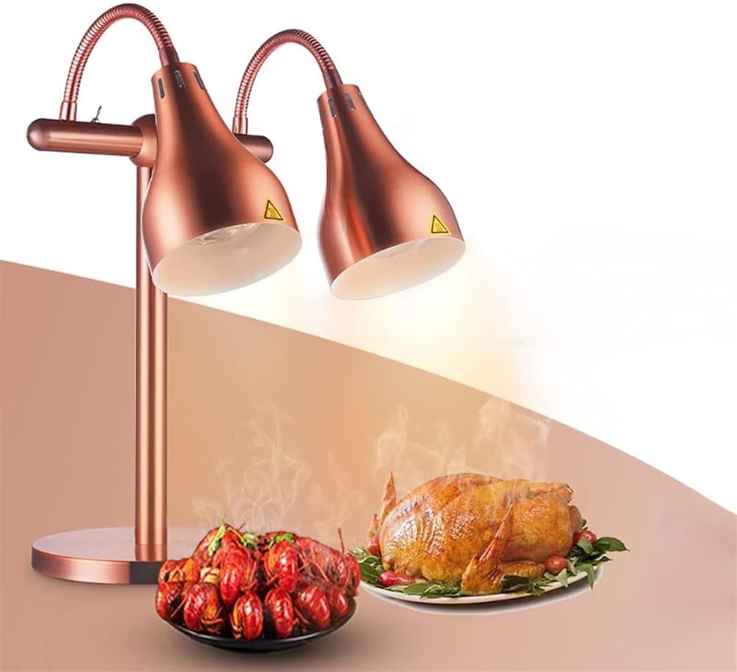 Riscaldamento rapido Lampada riscaldante e Isolante Portatile Indipendente for Esposizione di Alimenti(Double Bulbs)