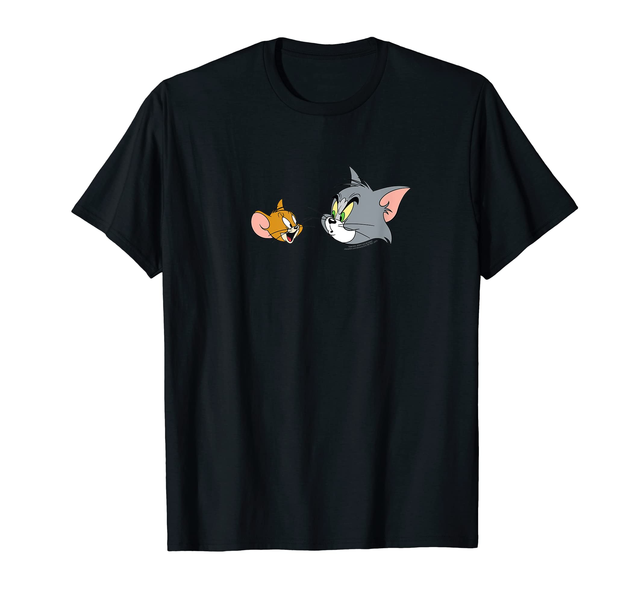 Tom and Jerry Girls Unisex-Adults Black Cartoon T-Shirt S
