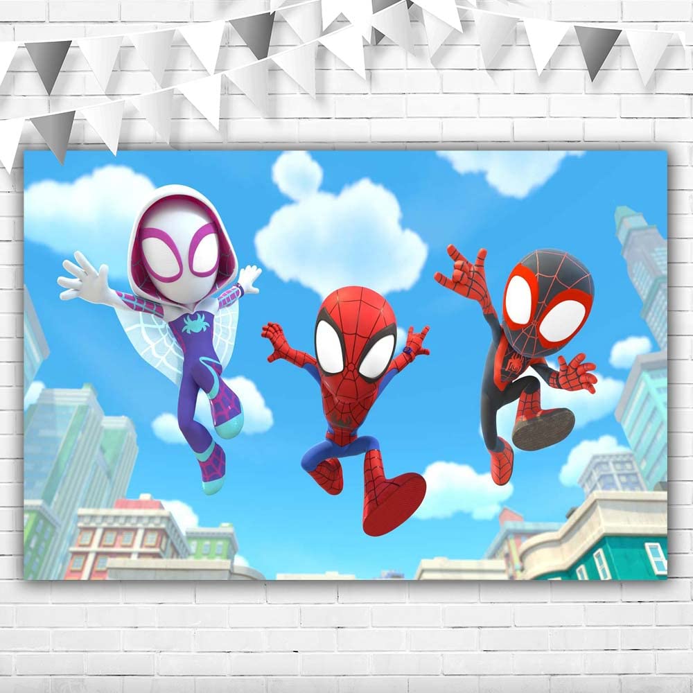 Buy Spidey and His Amazing Friends Backdrop for Birthday Party 5x3 ...