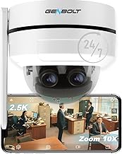Genbolt 2.5K PTZ Wifi Security Camera DC e POE interno ed esterno, doppio lente da 4 MP Sorveglianza domestica IP Camera CCTV 10x zoom ibrido, IK10 Vandalproof, IP66 IPTROUT, ITILT AUTO AUTOMA